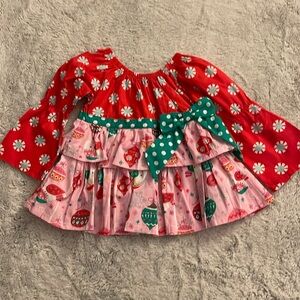 Jelly the Pug Christmas Ornaments Tunic  Size 4T  EUC